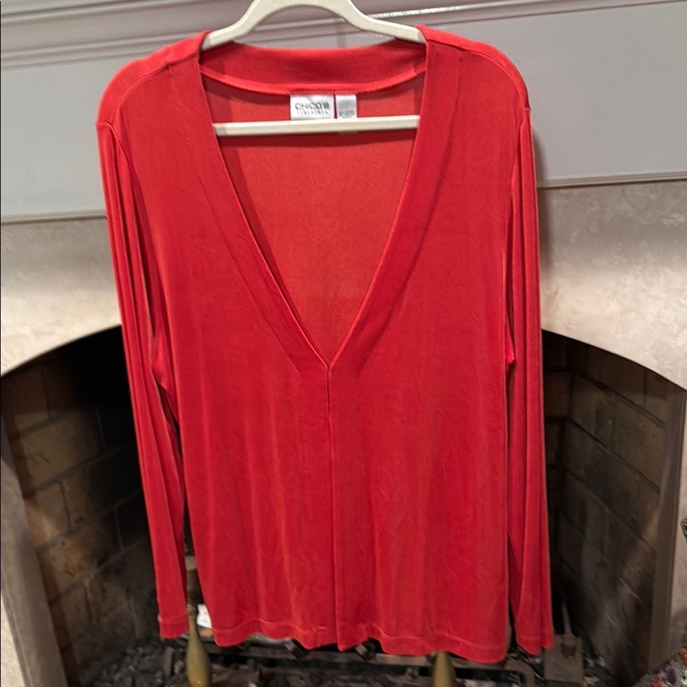 Chico's Bold Burnt Orange Travelers Cardigan size XL